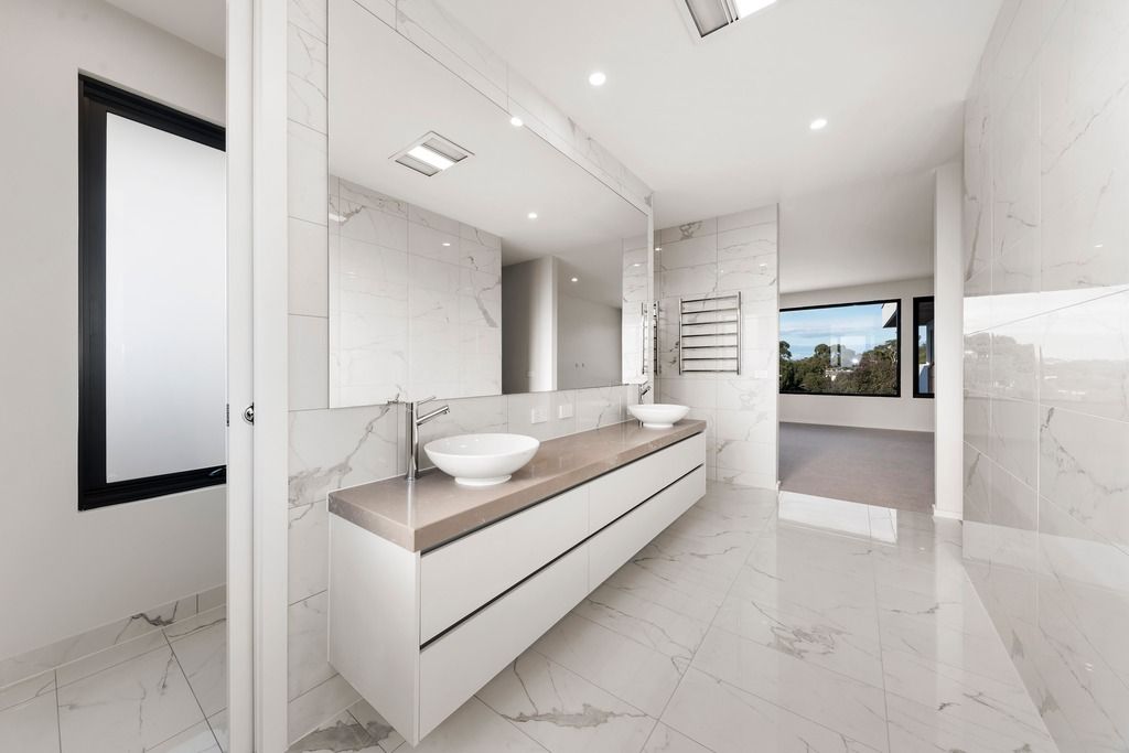 Bathroom with floating vanity