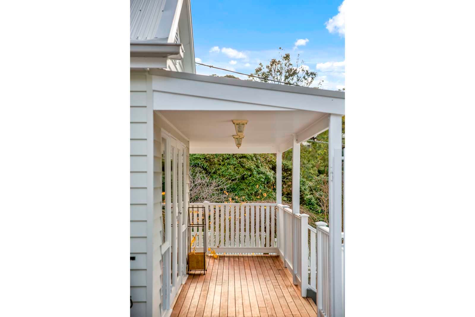Covered verandah with timber decking